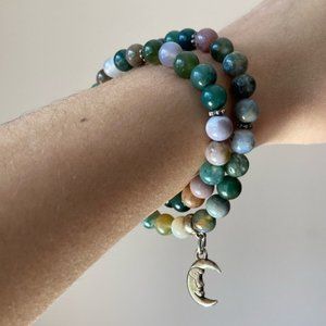 Indian agate double wrap bracelet